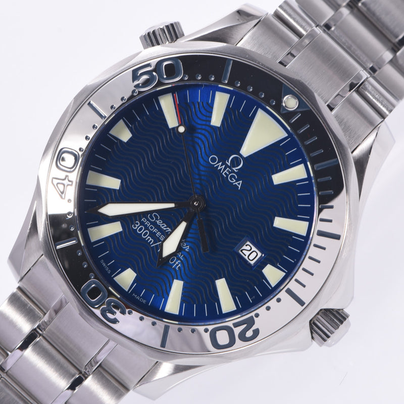 OMEGA Omega Seamaster Professional 2265.80 Men SS Watch Quartz Blue Shape A-Rank Used Sinkjo