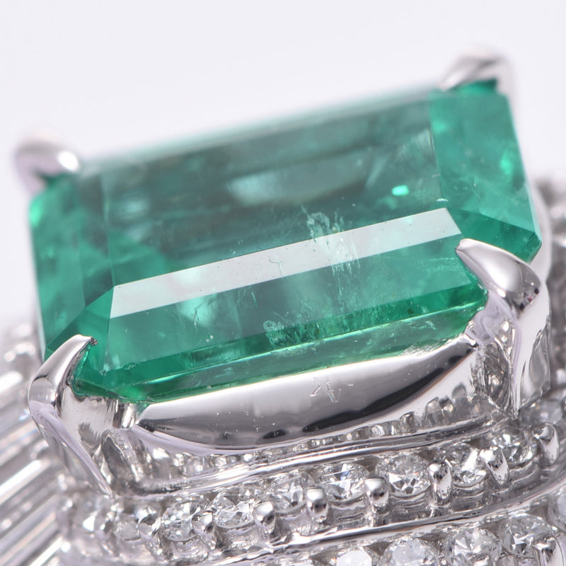 Other Emerald 2.73CT Diamond 0.74ct 13 Ladies PT900 Platinum Ring / Ring A Rank Used Silgrin