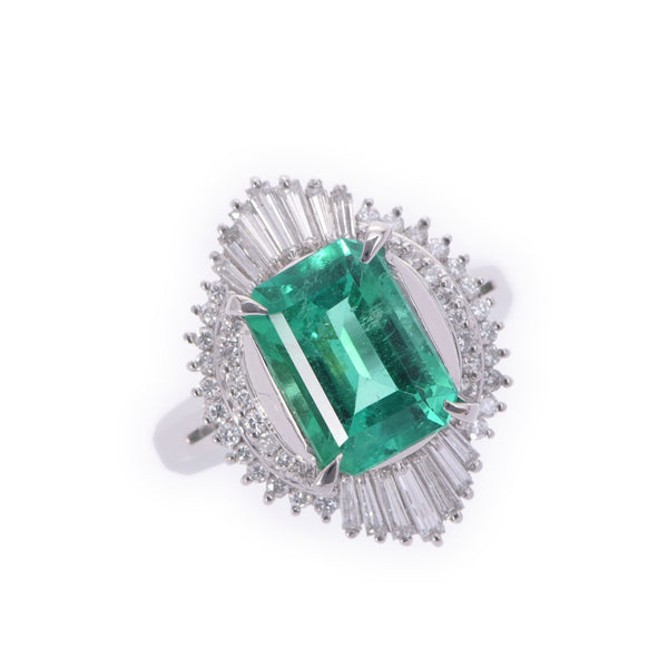 Other Emerald 2.73CT Diamond 0.74ct 13 Ladies PT900 Platinum Ring / Ring A Rank Used Silgrin