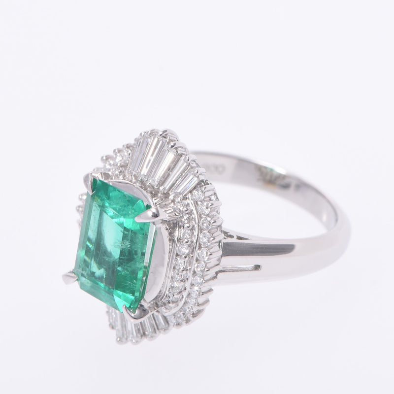 Other Emerald 2.73CT Diamond 0.74ct 13 Ladies PT900 Platinum Ring / Ring A Rank Used Silgrin