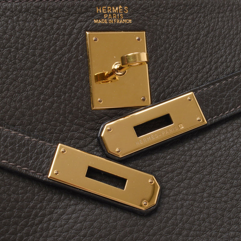 HERMES エルメス ケリー 32 内縫い カーキ系 ゴールド金具 □E刻印(2001年頃) レディース トリヨンクレマンス ハンドバッグ ABランク 中古 銀蔵