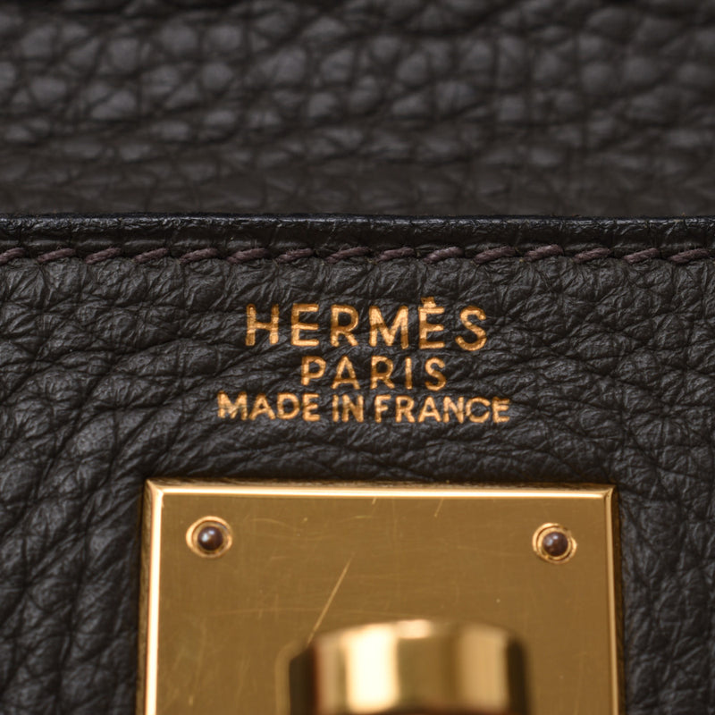 HERMES エルメス ケリー 32 内縫い カーキ系 ゴールド金具 □E刻印(2001年頃) レディース トリヨンクレマンス ハンドバッグ ABランク 中古 銀蔵