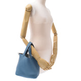Hermes Hermes Picon Lock PM Blu Jean Silver Bracket □ R Handle (around 2014) Ladies Triyo Clemance Handbags AB Rank Used Silgrin