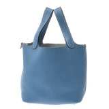 Hermes Hermes Picon Lock PM Blu Jean Silver Bracket □ R Handle (around 2014) Ladies Triyo Clemance Handbags AB Rank Used Silgrin