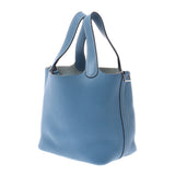 Hermes Hermes Picon Lock PM Blu Jean Silver Bracket □ R Handle (around 2014) Ladies Triyo Clemance Handbags AB Rank Used Silgrin