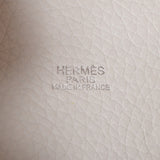 Hermes Hermes Picon PM White Silver Bracket □ I Engraved (around 2005) Women's Towal Officier / Leather Handbag AB Rank Used Silgrin