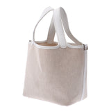 Hermes Hermes Picon PM White Silver Bracket □ I Engraved (around 2005) Women's Towal Officier / Leather Handbag AB Rank Used Silgrin