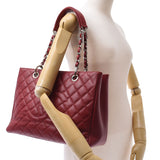 Chanel Chanel Matrasse GST Chain Tote Red Silver Bracket Ladies Caviar Skin Tote Bag A-Rank Used Sinkjo