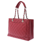 Chanel Chanel Matrasse GST Chain Tote Red Silver Bracket Ladies Caviar Skin Tote Bag A-Rank Used Sinkjo