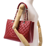 Chanel Chanel Matrasse GST Chain Tote Red Silver Bracket Ladies Caviar Skin Tote Bag A-Rank Used Sinkjo