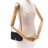 CHANEL シャネル マトラッセ ミニ チェーンショルダー 黒 ゴールド金具 レディース ラムスキン ショルダーバッグ ABランク 中古 銀蔵