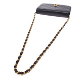 CHANEL シャネル マトラッセ ミニ チェーンショルダー 黒 ゴールド金具 レディース ラムスキン ショルダーバッグ ABランク 中古 銀蔵