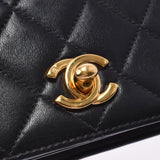CHANEL シャネル マトラッセ ミニ チェーンショルダー 黒 ゴールド金具 レディース ラムスキン ショルダーバッグ ABランク 中古 銀蔵
