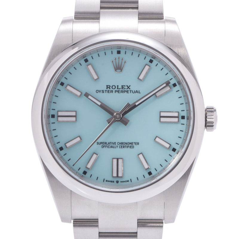 [Cash Special price] Rolex Rolex Oyster Peacher 41 124300 Men's SS Watch Automatic Turquoise Blue Diagram Unused Silgrin