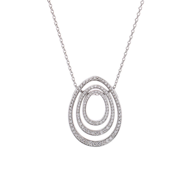 Mikmoto Miki 3 loop diamond 0.50 / 0.31 / 0.19ct ladies K18 YG Necklace
