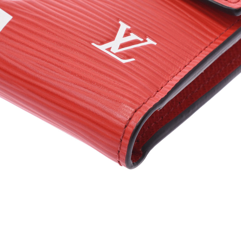 Louis Vuitton Louis Vuitton Epi Supreme Collaboration Compact Wallet Red / White M67755 Men's Epireser Chain Wallet A-Rank Used Sinkjo