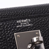 Hermes Hermes Kelly 32 Outside Sewing 2way Bags Black Silver Bracket □ H Engraved (around 2004) Ladies Togo Handbags A Rank Used Silgrin