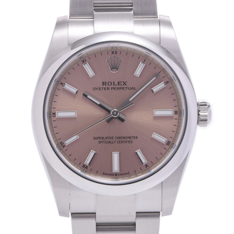 【現金特価】ROLEX ロレックス オイスターパーペチュアル 34 124200 ボーイズ SS 腕時計 自動巻き ピンク文字盤 未使用 銀蔵