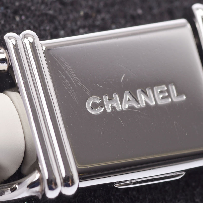 Chanel Plumeria XL h1639 Ladies SS / leather watch quartz shell dial