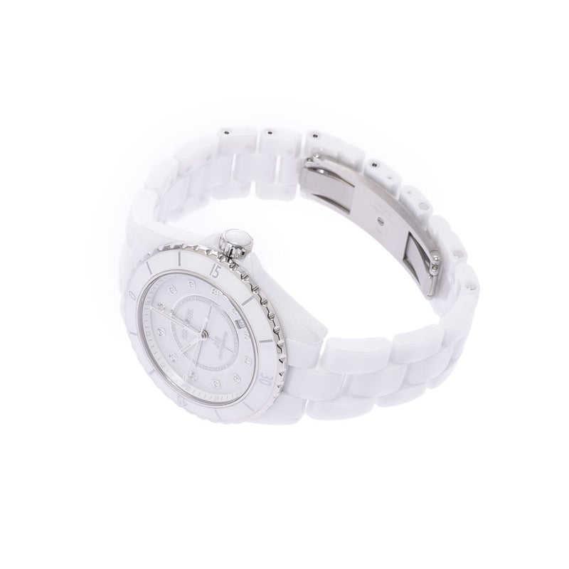 Chanel Chanel J12 38mm 12P Diamond H5705 Men's White Ceramic / SS Watch Automatic Wound White Flight A Rank Used Silgrin