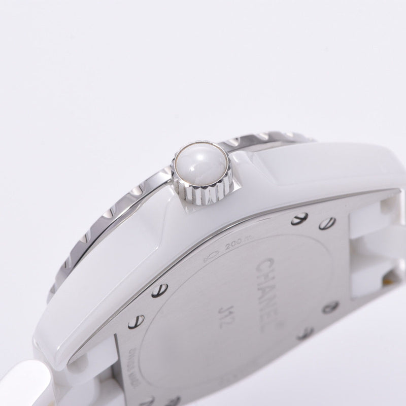 Chanel Chanel J12 33mm 12P钻石H1628女性白色陶瓷/ SS手表石英白色航班A-Rank使用Silgrin