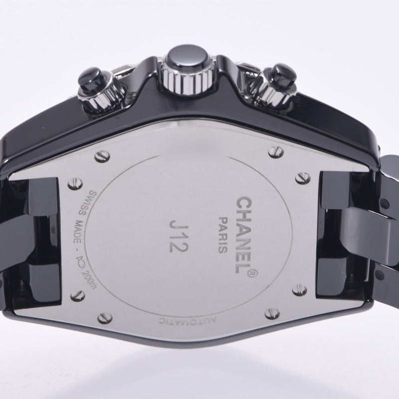 CHANEL シャネル J12 41mm ベゼルダイヤ H1178 メンズ 黒セラミック 腕時計 自動巻き 黒文字盤 Aランク 中古 銀蔵