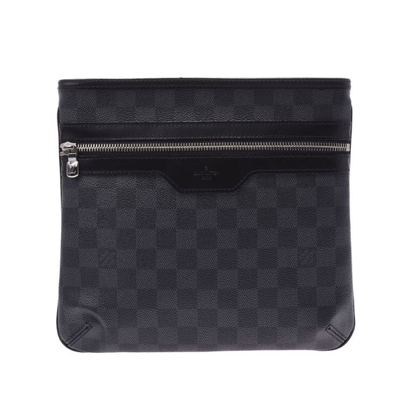 路易威登路易威登Damier Graphit Thomas Black / Gray N58028男士Dumier Graphit Canvas单肩包A-Rank使用水池