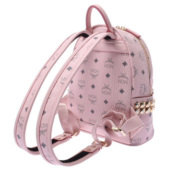 MCM MCM MIMBOWPACK Mini Side Studs Light Pink Unisex Curf Rucks Day Pack A-Rank Used Silgrin