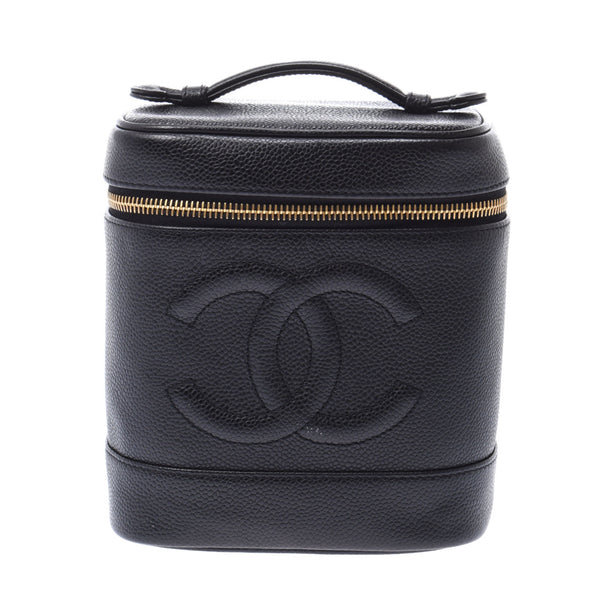 Chanel baggy black gold metallic caviar skin bag