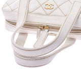CHANEL Chanel Wild stitch white ladies caviar skin handbag used Ginzo