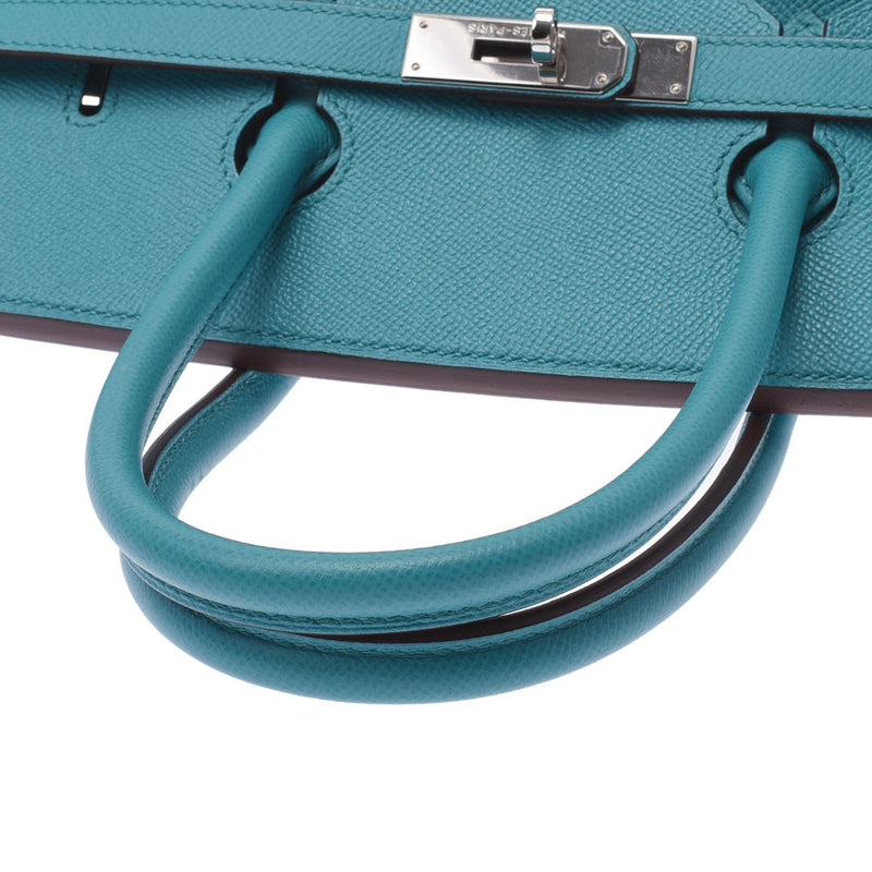Hermes Hermes Burkin 35 Blue Paon Silver Fittings □ P-engraving (around 2012) Unisex Voepson Handbags A-rank used sinkjo
