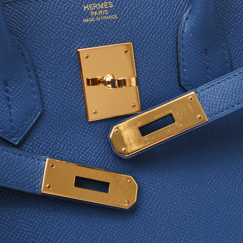 HERMES Hermes,Burkin,30 Blue Aggat,Golden Furniture A Imprint(约2017年),Ladies,Voepson,Handbag A Rank,使用银器