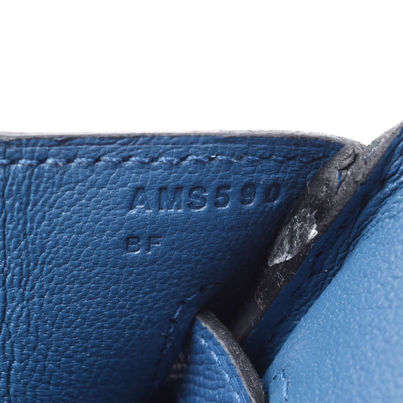HERMES HermES: Else Birkin 30, Blue Gat Gold, A stain (around 2017) Ladies Vau-Epson Handbag A-Rank used silver storehouse