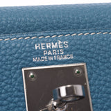 HERMES Hermes,Kelly,32岁,Inner Sewing,Blue Gene,Silver Golden,I,Ladies,Togo,Handbag AB Rank,Used Silver Subsort