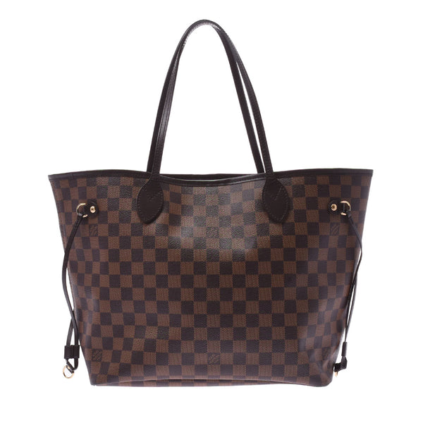 LOUIS VUITTON Louis Vuitton Damier Neverfull MM Brown N51105 Unisex Damier Canvas Tote Bag AB Rank Used Ginzo