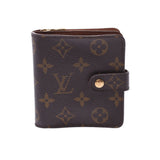 Louis Vuitton Monogram compact zip brown m61667 Unisex Monogram canvas Wallet