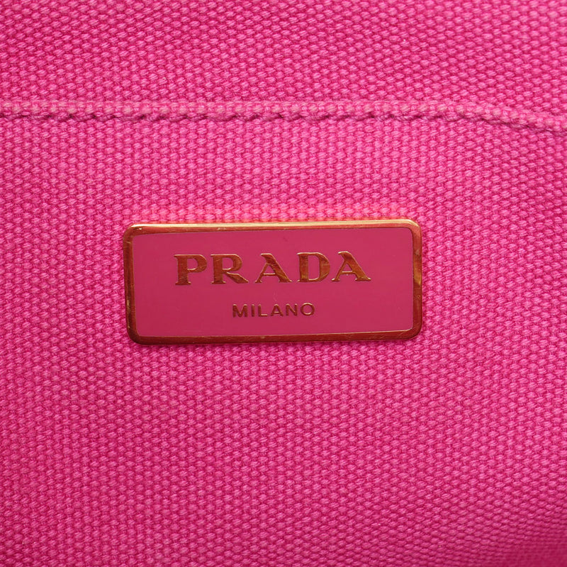 PRADA プラダ カナパ ピンク レディース キャンバス トートバッグ Bランク 中古 銀蔵