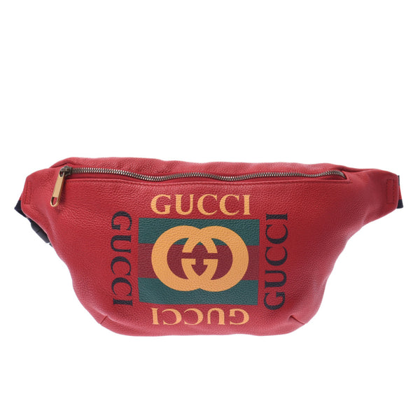 GUCCI Gucci Gucci Printed Belt Bag Red 493869 Unisex Calaf Body Bag A-Rank Used Silgrin