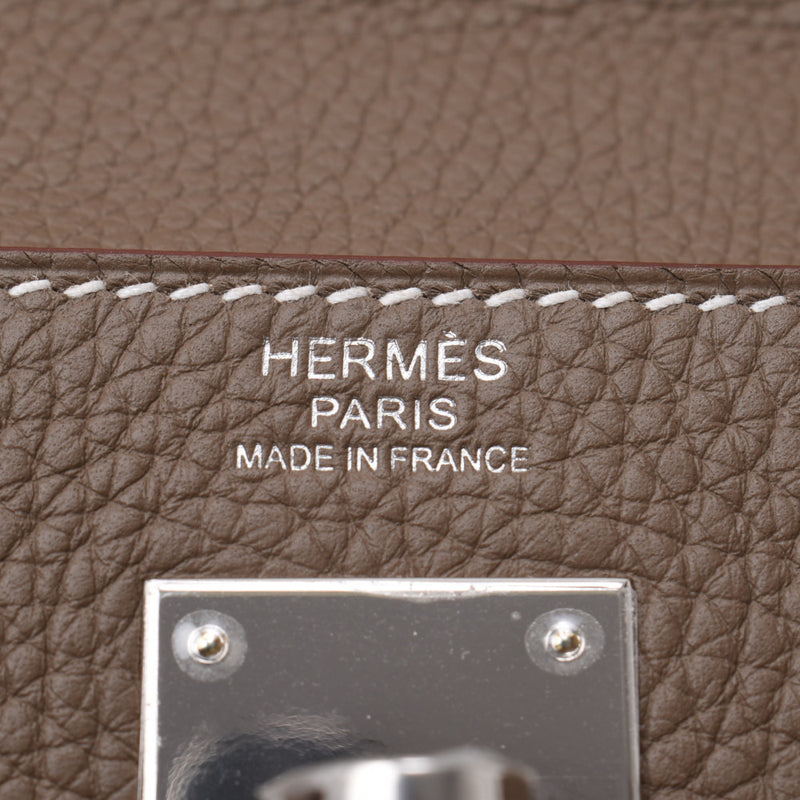 Hermes Kerry 32 embroidered ETP silver bracelet Z (2021) ladies trunks Clementine handbag