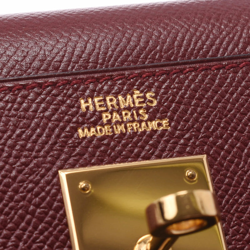 Hermes Hermes Kelly 32 outside sewing 2WAY Rouge ash Gold bracket □ D engraving (around 2000) Women's Kushbel handbag A rank used sinkjo