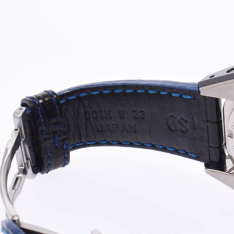 SEIKO精工运动场精工500只限定里滑板SBGE039男士布赖特钛/陶瓷/皮革手表自动卷蓝色表盘A等级二手银藏