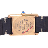 CARTIER Cartier Mast Tank Vermeille Ladies SV925/Leather Watch Quartz White Dial AB Rank Used Ginzo