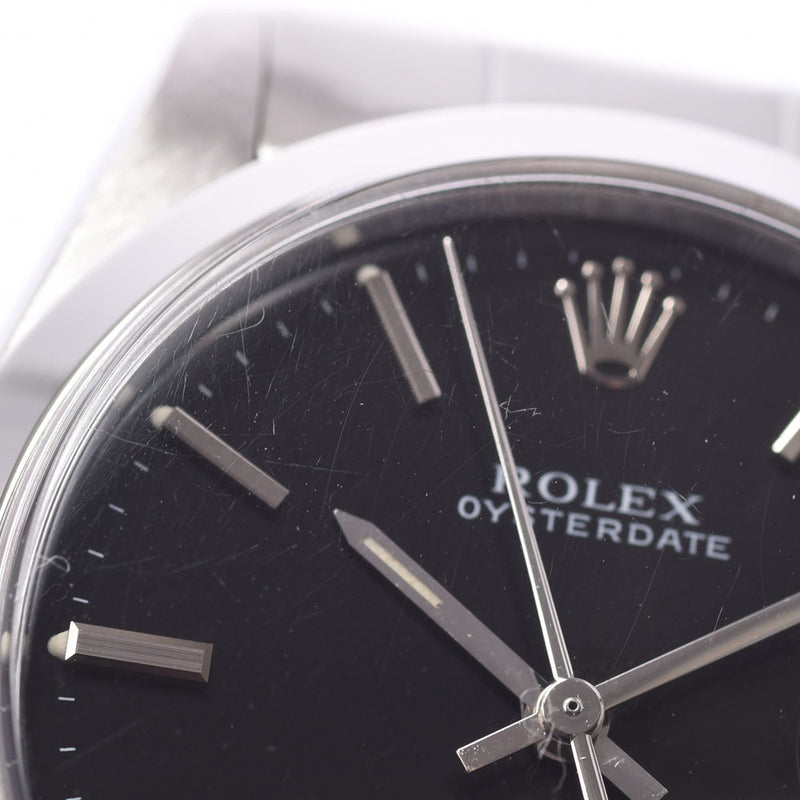 ROLEX ロレックス オイスターデイト アンティーク 6694 ボーイズ SS 腕時計 手巻き 黒文字盤 ABランク 中古 銀蔵