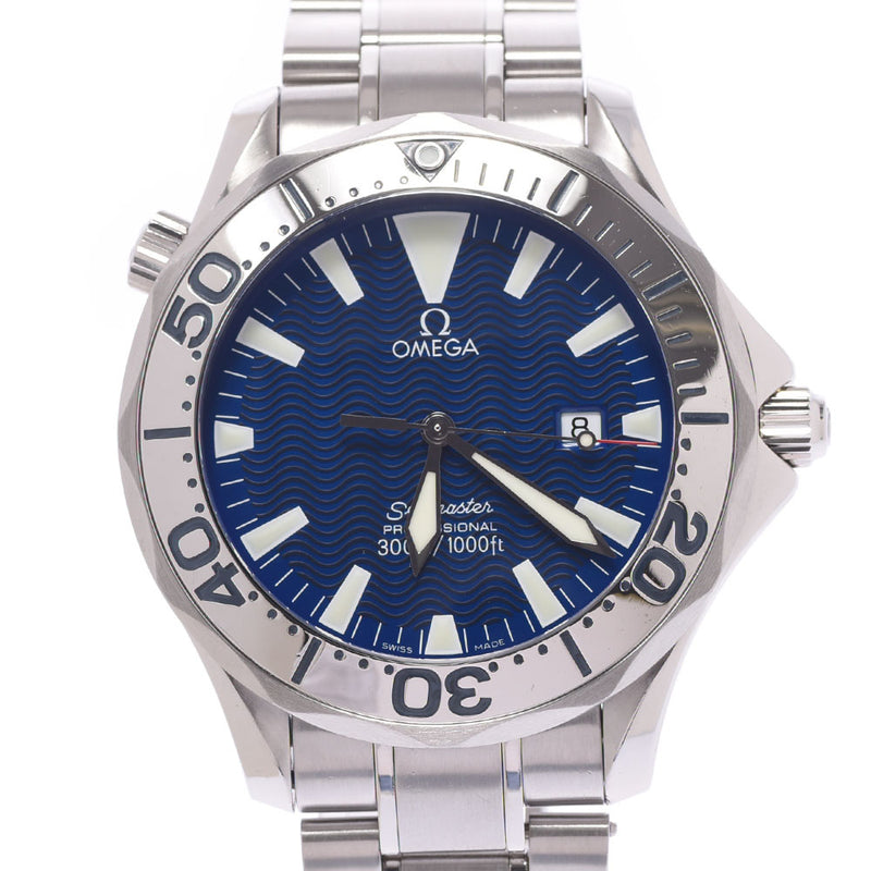 OMEGA Omega Seamaster Professional 2265.80 Men SS Watch Quartz Blue Shape A-Rank Used Sinkjo