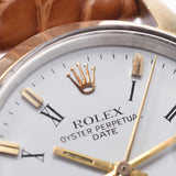 ROLEX ロレックス オイスターパーペチュアル アンティーク 1550 ボーイズ GP/SS/革 腕時計 自動巻き 白文字盤 ABランク 中古 銀蔵