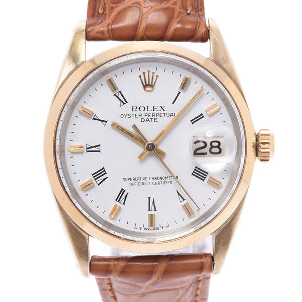 ROLEX Rolex Oyster Peacher Antique 1550 Boys GP / SS / Leather Watch Automatic Wound White Flight Ball AB Rank Used Sinkjo