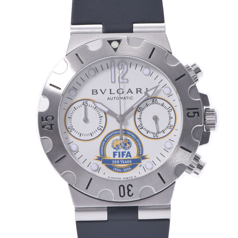BVLGARI宝格丽迪亚哥斯拉国际足联100周年纪念款999款SCB38S男装SS/橡胶手表自动卷白表盘AB等级二手银藏
