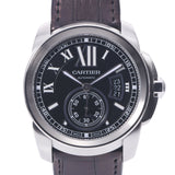 Cartier Cartier Calibril Du Cartier W7100041 Men's SS / Rubber Watch Automatic Black Table A-Rank Used Silgrin