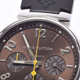 LOUIS VUITTON Louis Vuitton Tunbourg Chrono Q1121 Men's SS/Rubber Watch Automatic Winding Brown Dial A Rank Used Ginzo