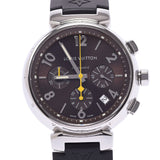 LOUIS VUITTON Louis Vuitton Tunbourg Chrono Q1121 Men's SS/Rubber Watch Automatic Winding Brown Dial A Rank Used Ginzo